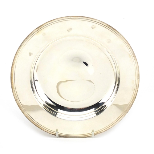 2836 - Modern circular silver bowl, London hallmarks, 20.5cm in diameter, approximate weight 438.0g