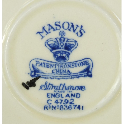 2489 - Masons Strathmore tea and dinnerware including coffee pots, teapot, lidded tureens and cups and sauc... 