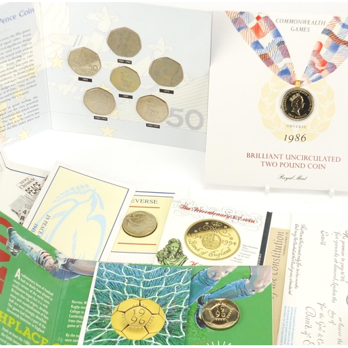 2802 - Mostly British uncirculated coins including fifty pence commemorative collection, five pounds and tw... 