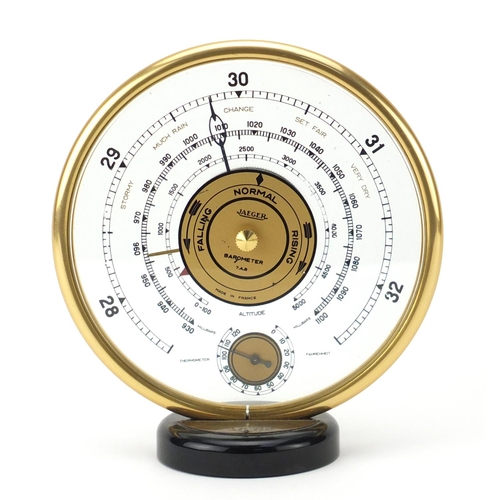 2292 - Jaeger-LeCoultre desk barometer with thermometer, 18.5cm high