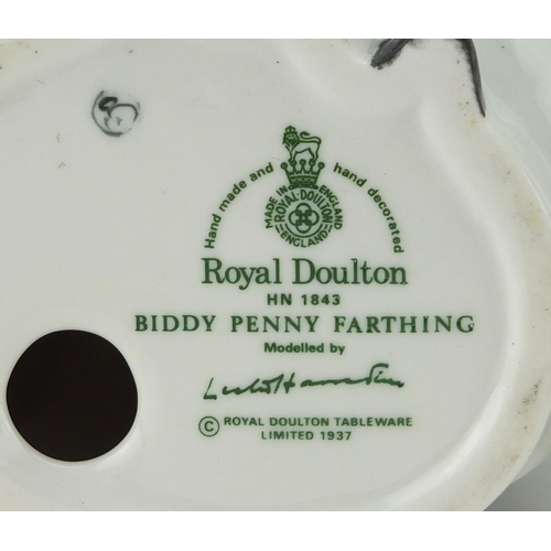 2470 - Three Royal Doulton figures Biddy Penny Farthing HN1843, The Balloon Man HN1954 and The Balloon Sell... 