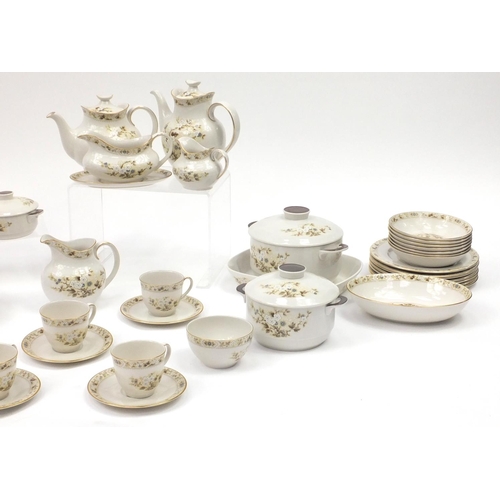 2308 - Royal Doulton Mandalay dinner and teaware including coffee pot, teapot, lidded tureens, dinner plate... 