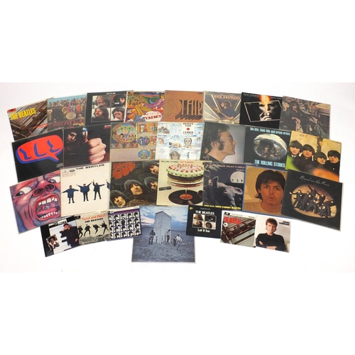 2681 - Vinyl LP's and 45 RPM's including The Beatles, The Rolling Stones, John Lennon, King Crimson, Rod St... 