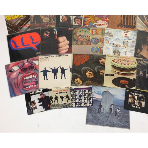 2681 - Vinyl LP's and 45 RPM's including The Beatles, The Rolling Stones, John Lennon, King Crimson, Rod St... 