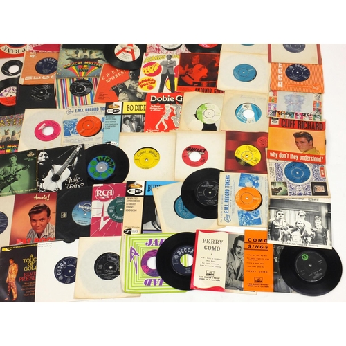 2689 - 45 RPM's vinyl including Otis Redding, The Drifters, The Beatles, John Lee Hooker and Buddy Holly