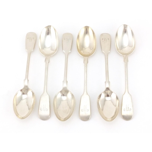 2874 - Set of six Victorian silver teaspoons by Mappin & Webb, Sheffield 1901, 14.5cm in length, approximat... 