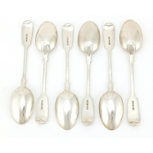 2874 - Set of six Victorian silver teaspoons by Mappin & Webb, Sheffield 1901, 14.5cm in length, approximat... 