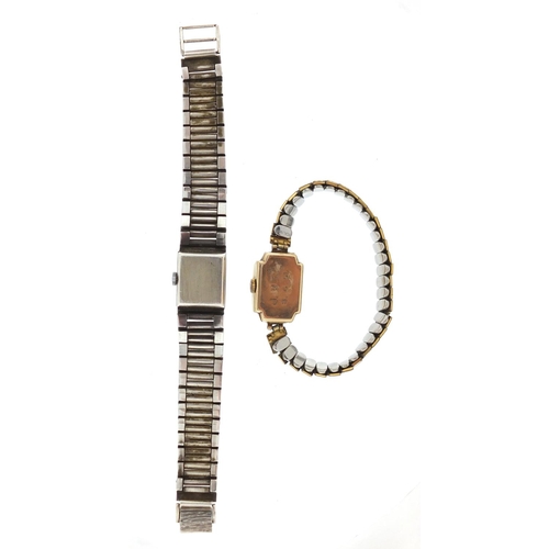 3050 - Two Ladies wristwatches comprising 9ct gold Rotary and silver Ventura