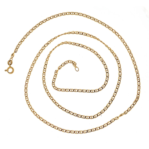 2890 - 9ct gold necklace, 69cm in length, approximate weight 8.0g