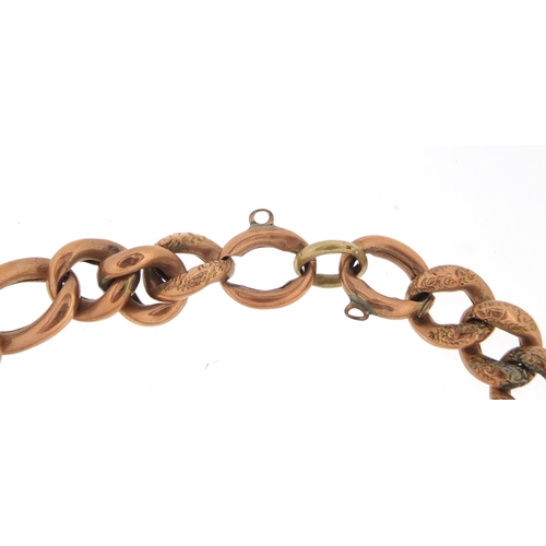 2886 - 9ct rose gold bracelet, 20cm in length, approximate weight 10.2g