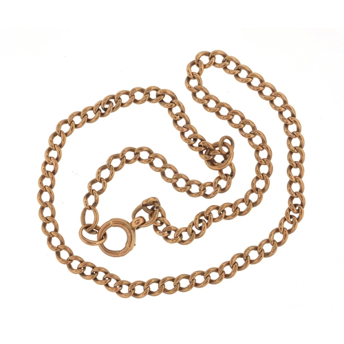 2920 - 9ct gold watch chain necklace, 40cm, in length, approximate weight 21.5g
