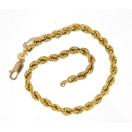 2902 - 9ct gold rope twist bracelet, 20cm in length, approximate weight 3.2g