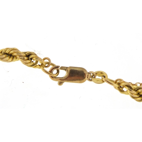 2902 - 9ct gold rope twist bracelet, 20cm in length, approximate weight 3.2g