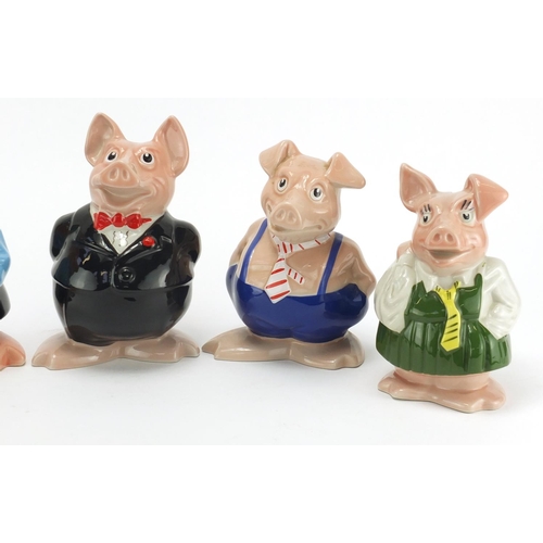 2480 - Set of five Wade NatWest piggy banks, the largest 19cm high