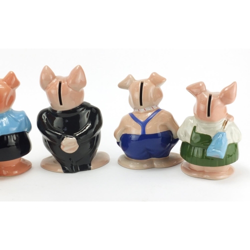 2480 - Set of five Wade NatWest piggy banks, the largest 19cm high