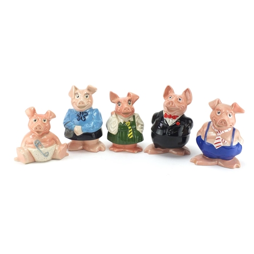 2338 - Set of five Wade Natwest piggy banks, the largest 19cm high