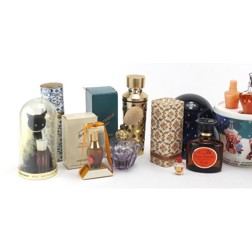 2488 - Vintage perfumes and bottles including Mademoiselle by Nina Ricci housed in a Lalique bottle, Guerla... 