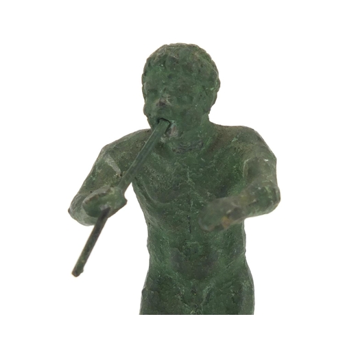 2283 - Patinated Verdigris bronze of a classical nude male, 10cm high