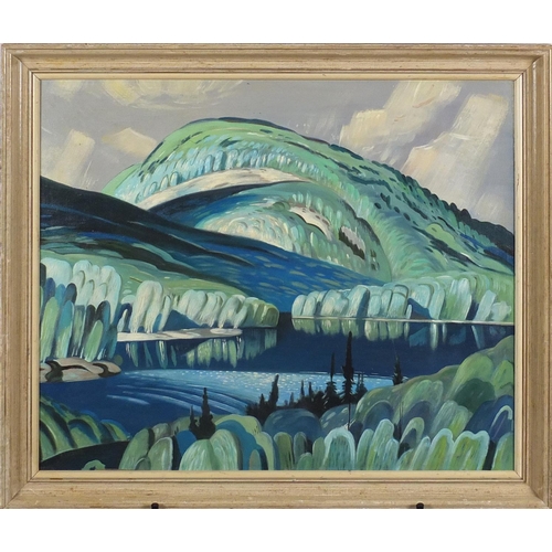 2239 - Canadian landscape, oil on canvas board, bearing a signature A Lismer, mounted and framed, 60cm x 49... 
