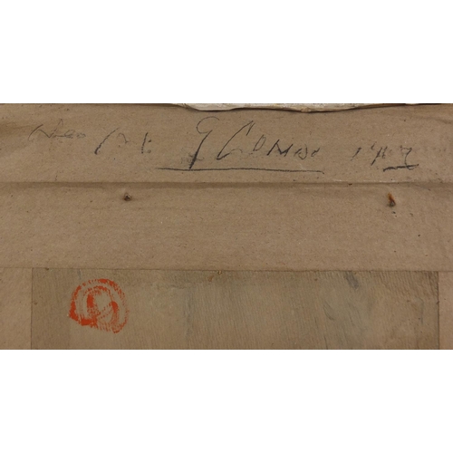 2315 - Profile of a man, oil on board, inscribed G Condo, framed, 37cm x 29.5cm