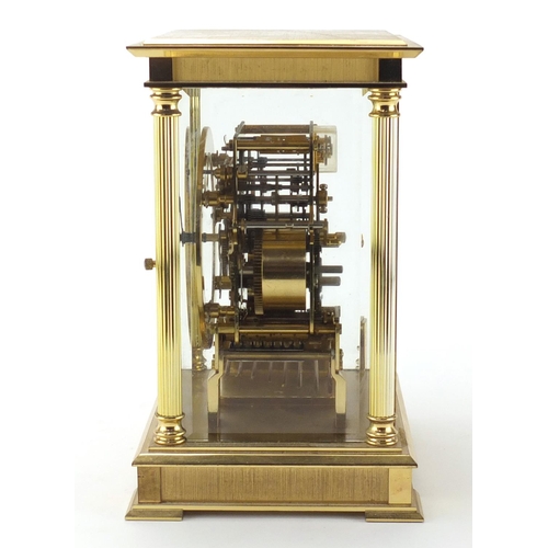 2259 - German eight day four glass mantel clock chiming on eight rods by Kieninger, with visible movement a... 