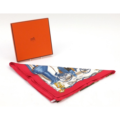 2707 - As new Hermes Beateau á Vapeur De Jouffroy Dabans silk scarf with box