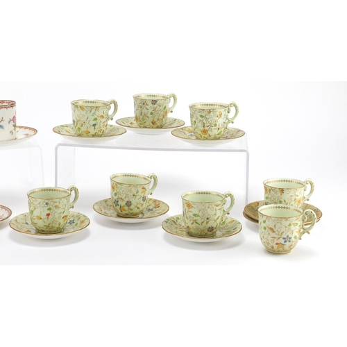 2484 - Royal Worcester and Coalport coffee ware including Pembroke pattern numbered 6316 and 1328, the larg... 