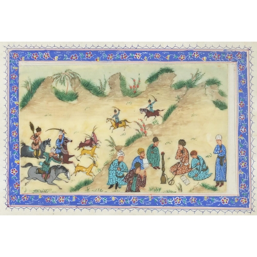 2783 - Indian Mughal school watercolour on panel housed in a Vizagapatam style frame together with a simila... 