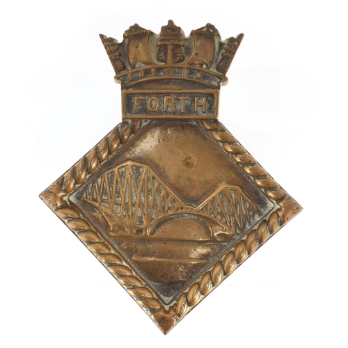 2779 - Naval interest HMS fourth bronze bulk head plaque, 21.5cm x 18cm