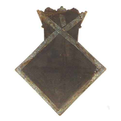 2779 - Naval interest HMS fourth bronze bulk head plaque, 21.5cm x 18cm