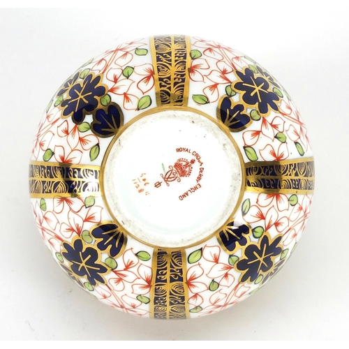 2555 - Royal Crown Derby Old Imari globular vase and cover, 10cm high