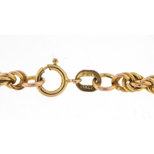 2924 - 9ct gold rope twist necklace, 40cm in length, approximate weight 4.7g