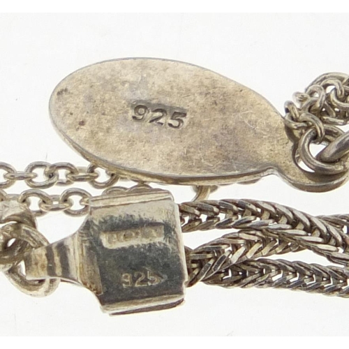 3073 - Mostly silver jewellery, two gold bar brooches and a gold tie clip, approximate weight of the gold 7... 