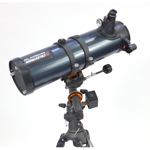 2035 - Celestron Astro Master motorised telescope on tripod stand with accessories, model 130EQ