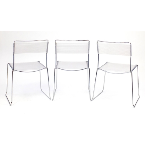 2091 - Three spaghetti chairs, designed by Giandomenico Belotti, each 80cm high