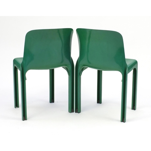 2128 - Pair of 1960's Selene chairs designed by Vico Magistretti For Artemide, 75cm high