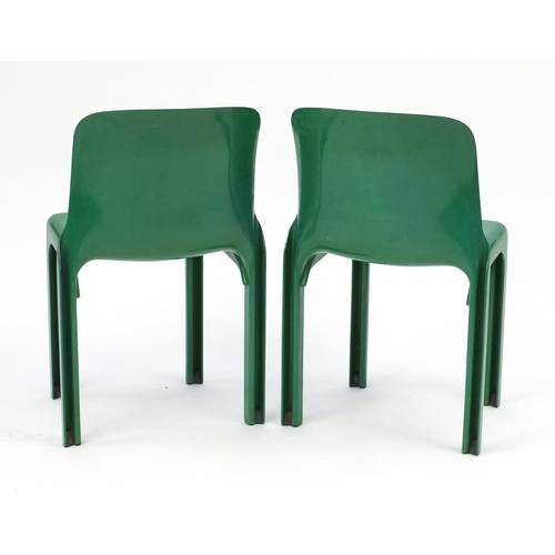 2129 - Pair of 1960's Selene chairs designed by Vico Magistretti For Artemide, 75cm high