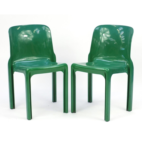 2131 - Pair of 1960's Selene chairs designed by Vico Magistretti For Artemide, 75cm high