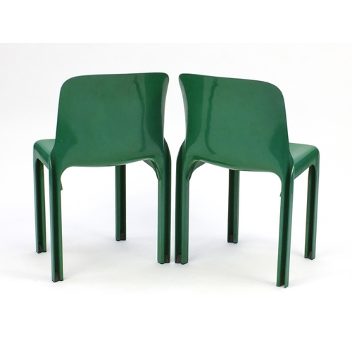 2132 - Pair of 1960's Selene chairs designed by Vico Magistretti For Artemide, 75cm high