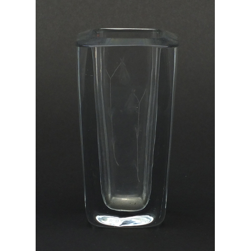 2342 - Art Deco glass vase by Orrefors, etched with flowers, etched marks to the base, 13cm high