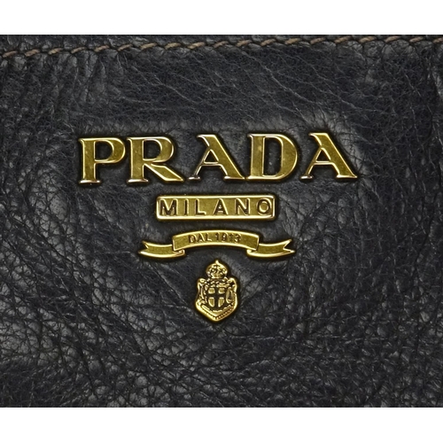 2701 - Prada black leather Cervo pocket tote handbag, 38cm wide