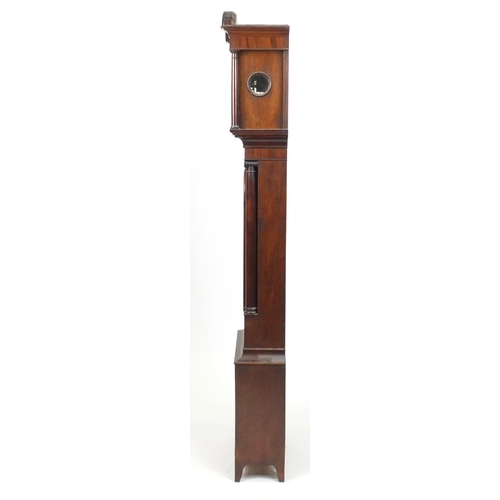 2004 - 19th Century Scottish mahogany eight day long case clock, with second and date dials, the dial inscr... 