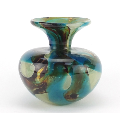 2220 - Mdina glass vase, etched marks to the base, 13.5cm high