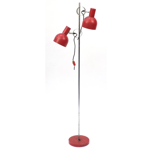 2119 - Vintage industrial adjustable angle poise standard lamp by OMI, 142cm high