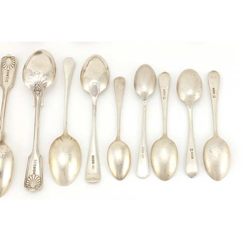2871 - Victorian and later silver flatware including teaspoons, butter knives and a pair of Christofle fork... 