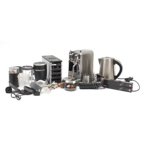 823 - Kitchen electricals including an Nespresso coffee machine and a Nutri Bullet blender