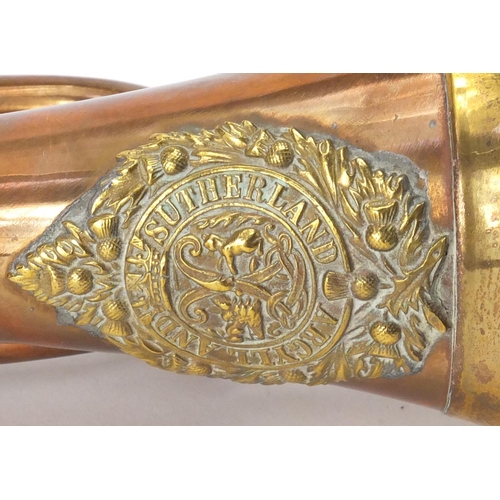 918 - Military interest copper and brass bugle with Argyll & Sutherland crest