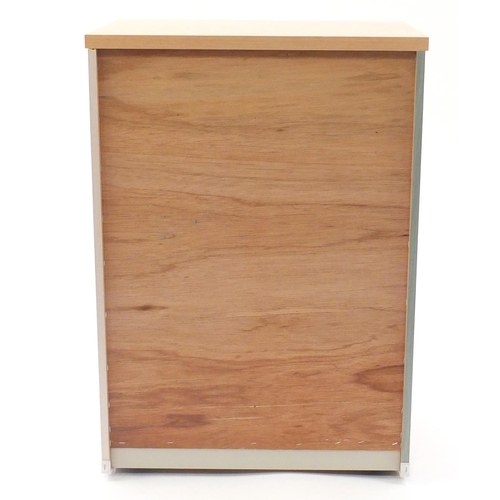 50 - Light wood four drawer chest, 89cm H x 62cm W x 42.5cm D
