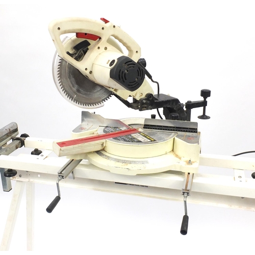53 - Axminster mitre tablesaw, model AWSMS10 with adjustable saw stand