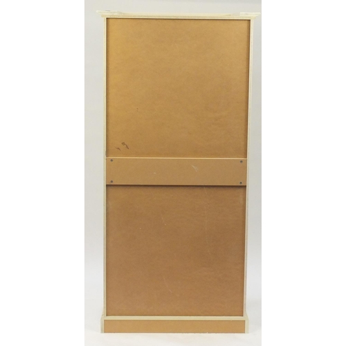 19 - Cream painted wood two door wardrobe, 195cm H x 95cm W x 65cm D
